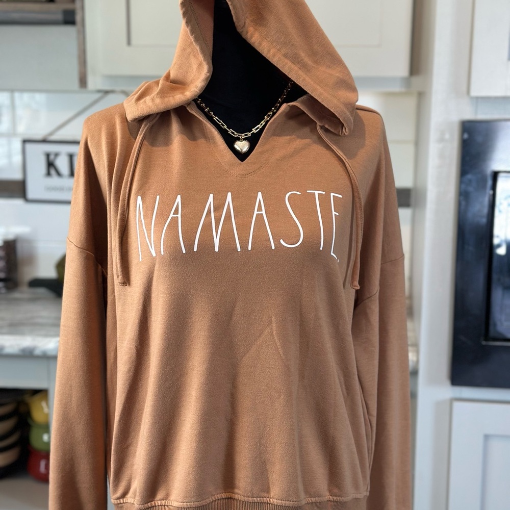 Rae Dunn Brown 'Namaste' Hoodie